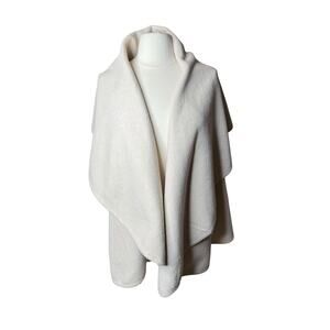 LOOK Ivory Heavy Cape Poncho Armholes One Size Wrap Dramatic